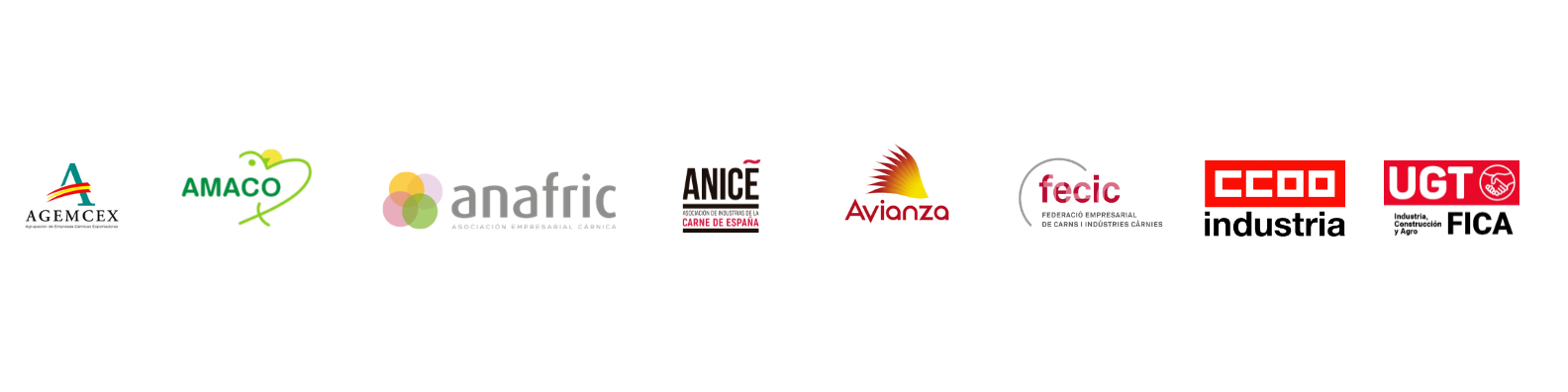 Logos organizadores: Avianza, AMACO, AGEMCEX, Anafric, ANICE, Fecic, CCOO Industria, UGT FICA