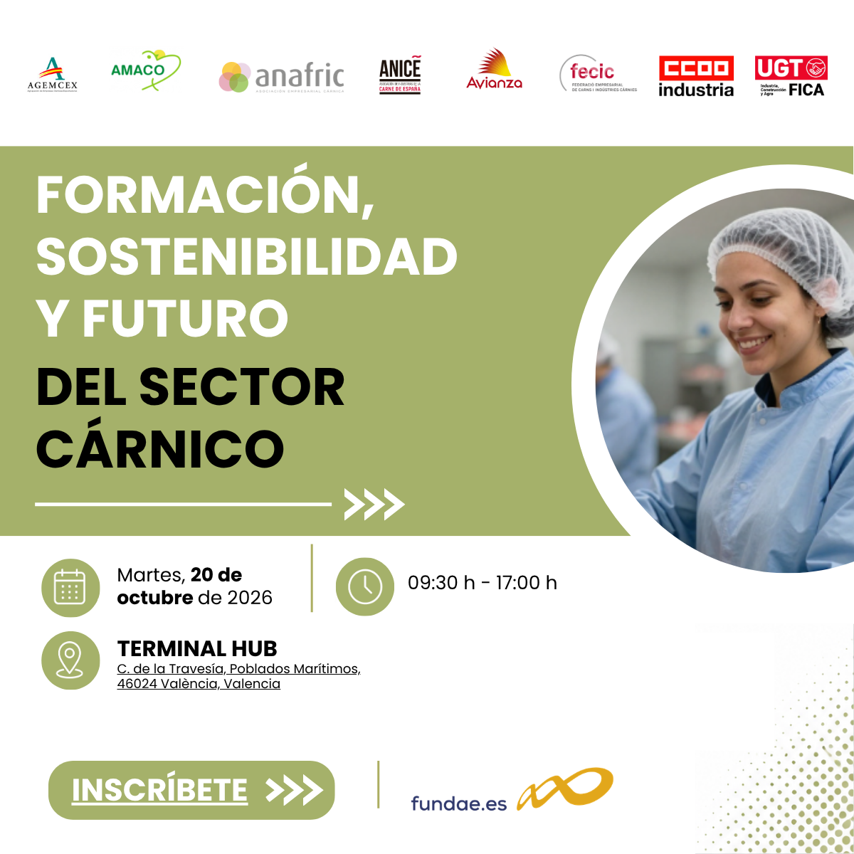 Cartel Jornada Formación, sostenibilidad y futuro del sector cárnico